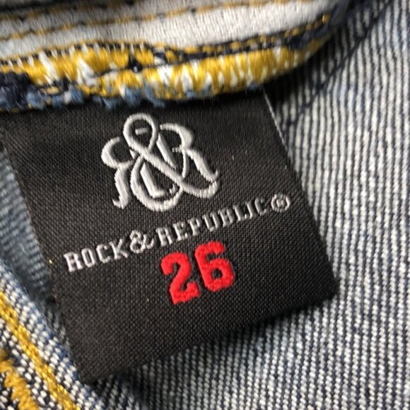 LIKE NEW ROCKamp; REPUBLIC KASANDRA FLARE BOOT JEANS 26x34 - Picture 9 of 13